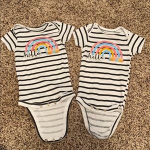 Matching/ twin baby girl 3-6 month onesies